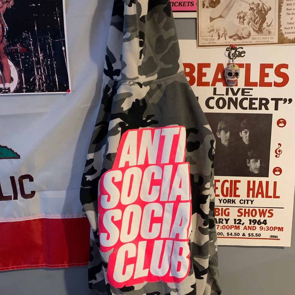 ASSC Pink logo snow camo Blocked Siberia Hoodie